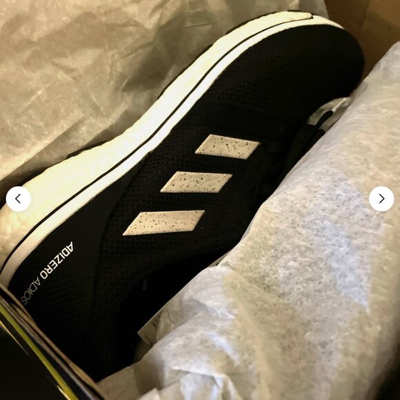 adidas Adizero Adios 4 12 Wmn Black White Running Shoes B37377 11 Men NIB 45 1/3
